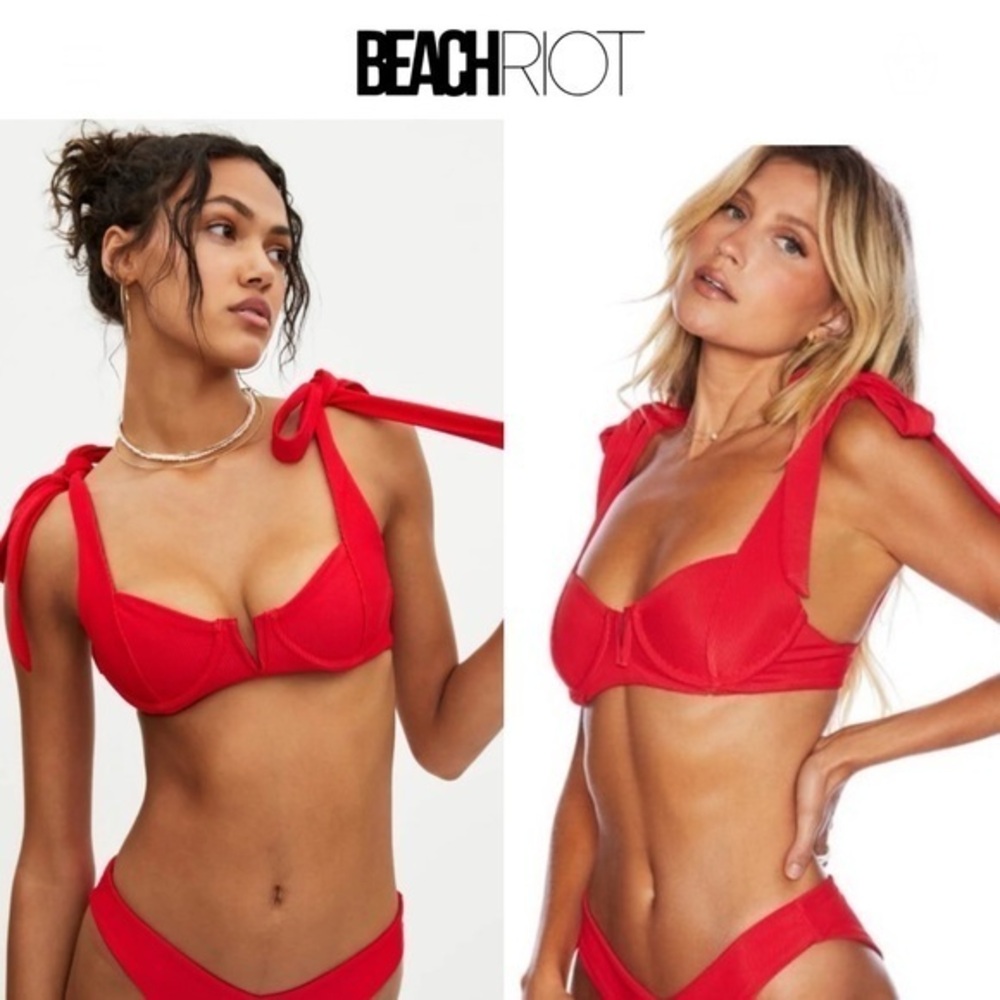 Beach Riot Blair Underwire Bikini Top in Red sz XS $118